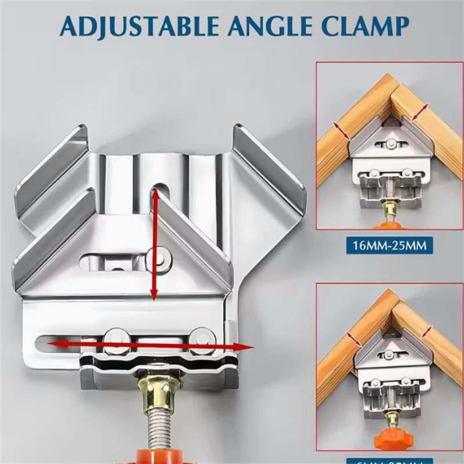 2 Pack 90 Degree Corner Clamps, Adjustable Swing Jaw Stainless Steel Right Angle Clamps for Woodworking, Metal, Pipe & Glass Assembly (70mm Max)