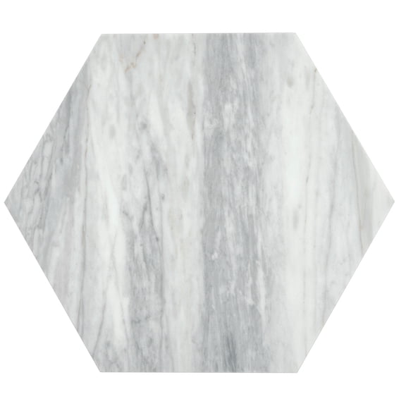 Toscana 10x10 in. Light Gray Honed Calacatta Bluette Hexagon Wall and Floor Tile (2.95 sq ft/case, 5-Pack)