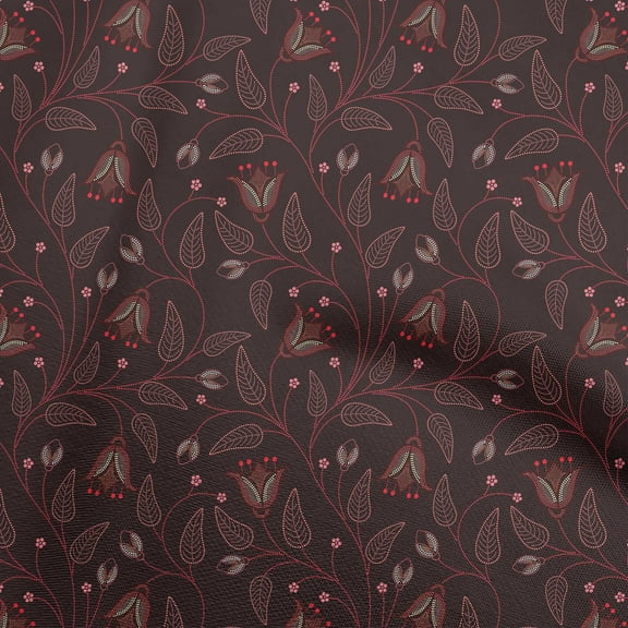 oneOone Viscose Jersey Maroon Fabric Floral Sewing Fabric By The Yard Printed Diy Clothing Sewing Supplies 60 Inch Wide