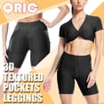 thumbnail image 2 of QRIC High Waist Tummy Control Biker Shorts Texutred Booty Workout Running Yoga Shorts With Pockets for Women, 2 of 6