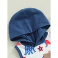 thumbnail image 5 of Bagilaanoe Baby Boy 4th of July Outfits 0-3T Infant Independence Day Clothes 2PCS Toddler Summer Sleeveless Print Hoodie Vest Tops Shorts Set, 5 of 8