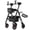 Black, variant on StrollAid Upright Walkers for Seniors, 450 lb Heavy Duty Stand Up Rollator Walker with Adjustable Soft Sponge Armsupport & Seat, Tall Standing Folding Rolling Walker with 8'' Wheel, Black