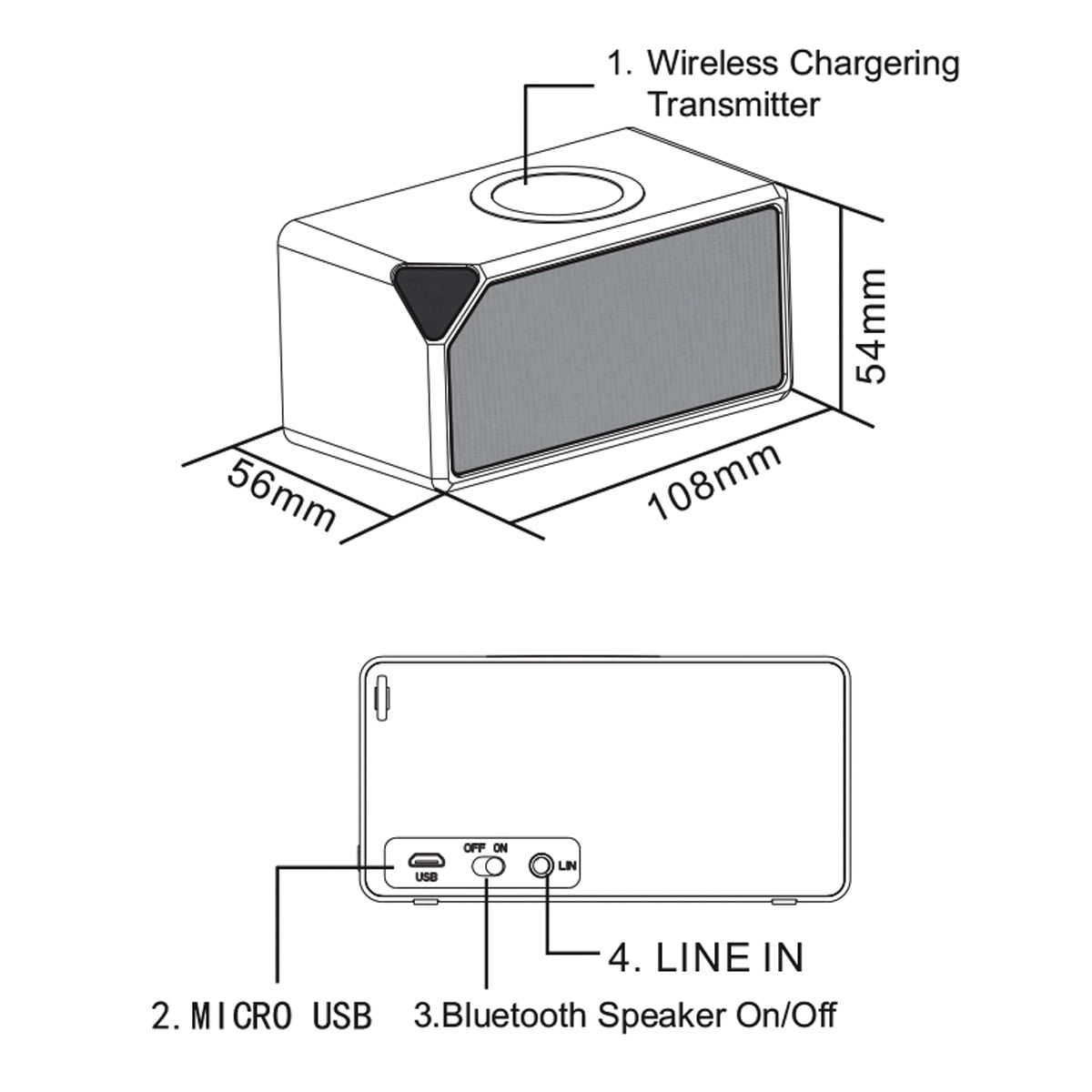 Bluetooth Speaker with Wireless Charging Pad | Fabric Speaker | 2 and 1 Bluetooth Speaker with Charging Pad