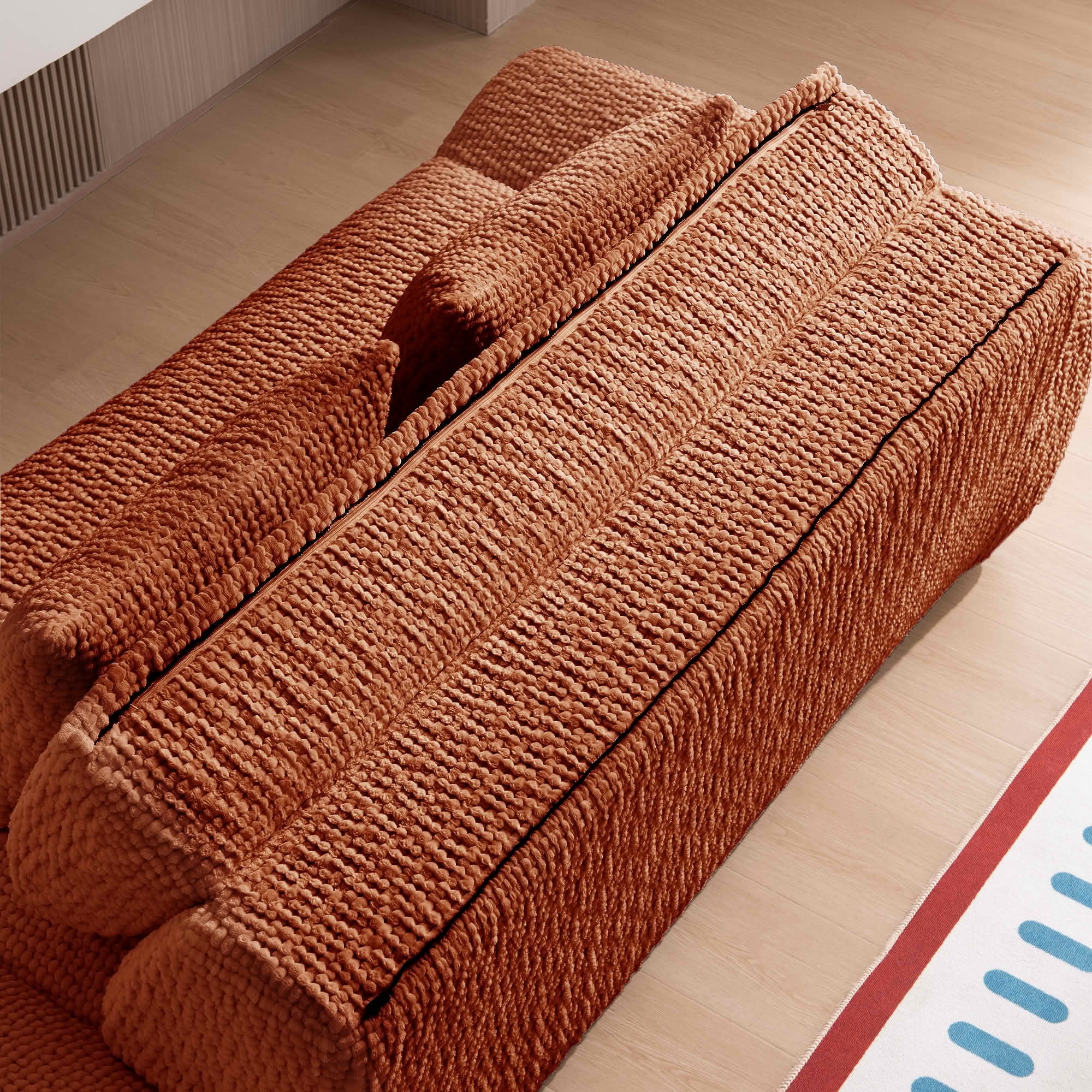 MAYEERTY Cloud Couch Compressed Corduroy Loveseat, 2-Seater Ergonomic High Back Sofa, Plush Cushioning, No Assembly, Boxed Sofa for Small Spaces