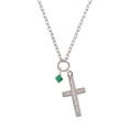 thumbnail image 2 of Delight Jewelry May - Green Crystal Bicone Everlasting Love Engraved Cross Zoey Necklace, 28", 2 of 4