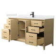 thumbnail image 2 of Janna 60" White Oak Single Vanity & Carrara Cultured Marble Top & Black Trim, 2 of 5
