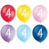 Latex Chalk Design Number 4 Balloons, Assorted, 12 in, 6ct