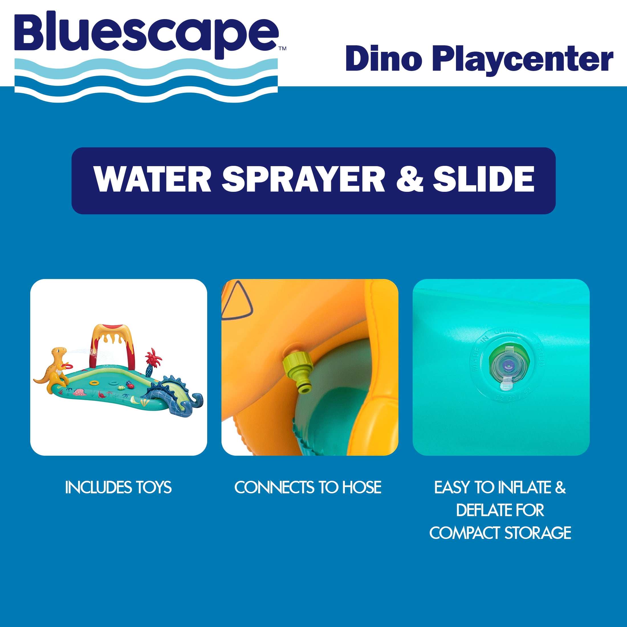 Bluescape Dino Play Center, Inflatable Pool Game & Toys, Age 2 & up, Unisex