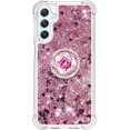 thumbnail image 7 of Quicksand Case for Samsung Galaxy A25 5G for Women Girls, Glitter Sparkle Flowing Clear Liquid Cover Case with Bling Diamond Kickstand for Samsung Galaxy A25 5G -Rose Gold, 7 of 7