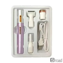 4-in-1 Electric Hair Trimmer For Men & Women, USB Rechargeable Painless Nose Ear Eyebrow Facial & Body Hair Remover, Precision Personal Grooming Kit​,PURPLE,One Size