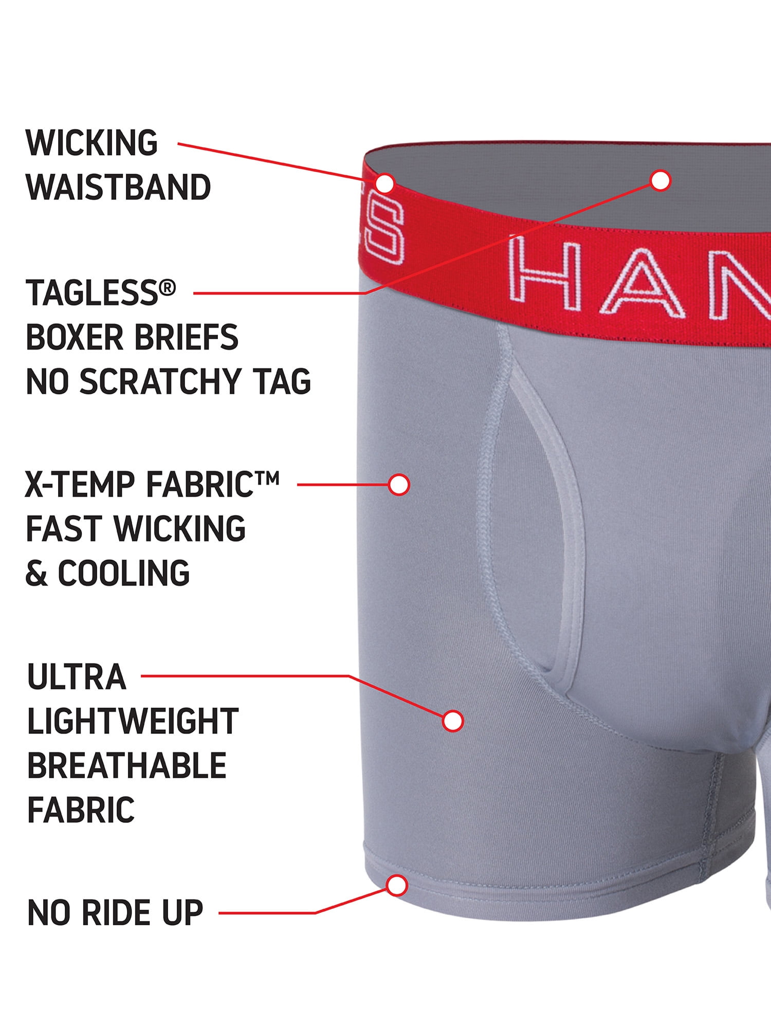 Hanes Boys' Underwear, X-Temp Stretch Boxer Briefs 5+2 Bonus Pack, Sizes S-XL