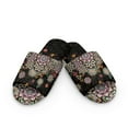 thumbnail image 2 of Xoenoiee Boho Mandala Flower Print Women Men Flannel Open Toe Slippers Lightweight Comfortable Bedroom Slippers with Non-Slip Sole for Hospital, Home, Travel​, 9-10 Women/8-9 Men, 2 of 7