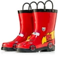 thumbnail image 6 of Disney Cars Kids Boys Lightening McQueen Character Printed Waterproof Easy-On Rubber Rain Boots Toddler/Little Kids, 6 of 7