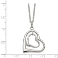 thumbnail image 2 of Sterling Silver Double Heart Necklace - 7.3 Grams - 18 Inch - Measures 23mm Wide, 2 of 2