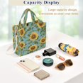 thumbnail image 4 of Corduroy Composite Fabric Tote Bag Magnetic Snap Large Capacity Crossbody Bag Beige Shoulder Strap Sunflowers on Blue, 4 of 8