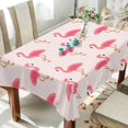 thumbnail image 3 of Coolnut Beautiful Pink Flamingo Rectangle Tablecloth,Dinner Table Cover for Outdoor & Indoor Patio, Picnic, BBQ, Holiday Party 60x90In, 3 of 7