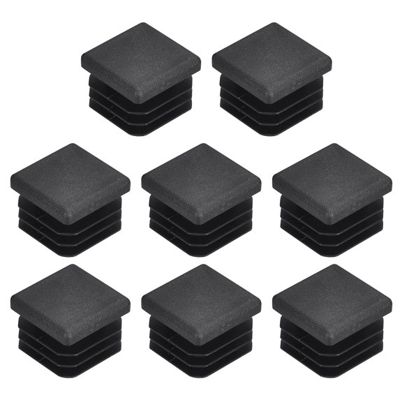 8Pack 20mmx20mm(0.79inch) Plastic Tubing Plug Square Post End Caps Black