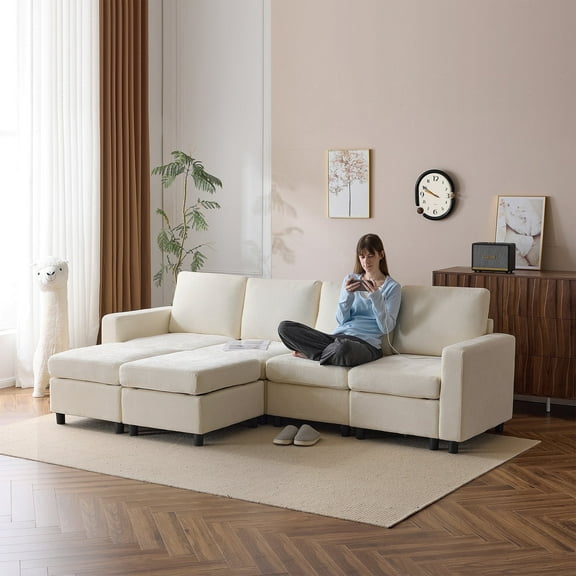 EROMMY 6 - Piece Modular Sectional Couch and Sofas, with Storage for Living Room