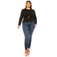 thumbnail image 4 of Women's Plus Size Collarless Button Down Jacket with Belt Accent, 4 of 7