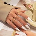 thumbnail image 3 of Gold Rings for Women Non Tarnish, 14k Gold Plated Stacking Cubic Zirconia Thumb Rings, Dainty Stackable Gold Knuckle Rings Set, 3 of 4
