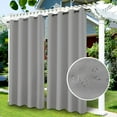 thumbnail image 2 of SHANNA Indoor/Outdoor Curtains - Grommet Top Waterproof Windproof Privacy Blackout Drapes for Garden Porch Gazebo Patio, Gray, 52*108 in, 2 Panel, 2 of 10