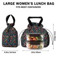 thumbnail image 5 of Pioneer Flower Floral Print Pattern Drawstring Lunch Bag Women - Drawstring Lunch Bag Insulated for Work Office - Stain-Resistant Large Lunchbags for Women with Multi-Pockets, 5 of 6