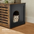 thumbnail image 6 of FEANDREA Cat Litter Box Enclosure with Removable Divider, Indoor Cat House, End Table with 2 Shutter Doors, 31.5 x 20.9 x 19.4 Inches, Rustic Brown and Black, 6 of 7