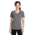 thumbnail image 1 of Port & Company ®  Ladies Performance Blend V-Neck Tee. Lpc381v L Medium Grey, 1 of 2