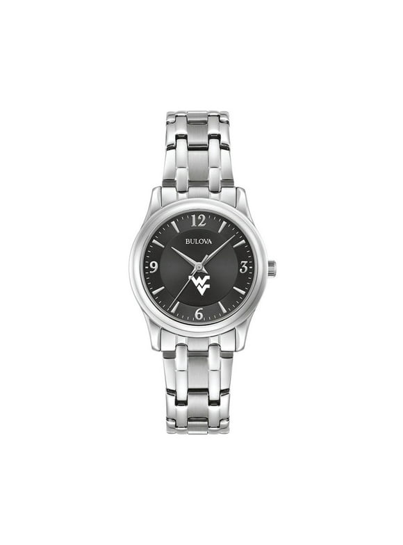 Women's Bulova Black West Virginia Mountaineers Corporate Collection Stainless Steel Watch