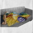 thumbnail image 6 of Bingo Soft Flannel Fleece Throw Blanket, Colorful Bingo Balls on Rainbow over Yellow Bursting Background Leisure Time Fun, Cozy Plush for Indoor and Outdoor Use, 60" x 80", Multicolor, by Ambesonne, 6 of 6