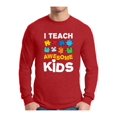 thumbnail image 1 of Awkward Styles Men's Autism Awareness Puzzle Graphic Long Sleeve T-shirt Tops I Teach Awesome Kids, 1 of 4