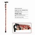 thumbnail image 2 of Wholesale Adjustable Aluminum Alloy Folding Cane with Non-Slip Base – 5-Section Telescopic Design for Elderly, Compact Storage & Outdoor Hiking Use, Blue Patterned Walking Stick for Safe Mobility, 2 of 6