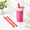 Strawberry, variant on 19oz Apricot Split Tumbler with Leak-Proof Lid, Built-in Cap Storage, and Stainless Steel Interior