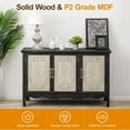 thumbnail image 2 of RoyalCraft Wide Farmhouse Buffet Cabinet Solid Wood Sideboard Storage Table, Wash Black, 2 of 6