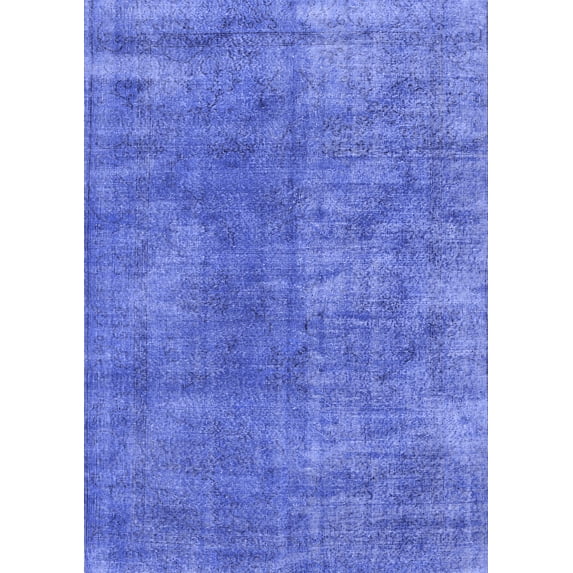 Ahgly Company Machine Washable Indoor Rectangle Persian Blue Traditional Area Rugs, 5' x 7'