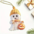 thumbnail image 4 of Eolstice Acrylic Hanging Ornament Halloween Pumpkin Skull Decor, Spooky Ghost Figure & Coffee Mug Design, for Indoor Display Party Favors Window Hanging, 4 of 6