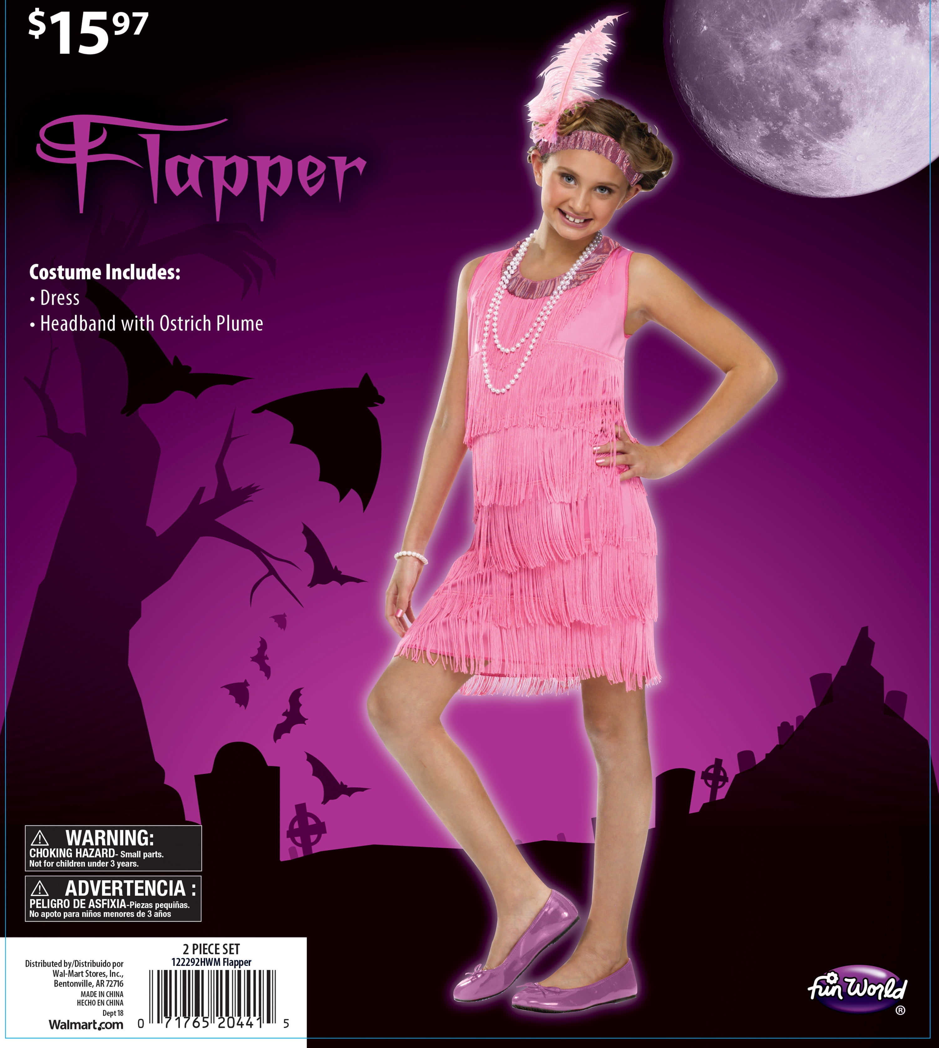 Halloween Flapper girl's costume SIZE XL by Fun World
