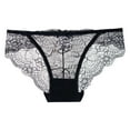 thumbnail image 5 of Rohuuque Women's Black Lace Panties Sheer Mesh Panel Cut Out Details Breathable Cotton Lined Low Rise Cheeky Briefs Black I, 5 of 5