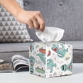 thumbnail image 6 of Rateoe Music Lover Dinosaur Pattern Tissue Box Cover, Modern Square Decorative Leather Facial Paper Case Organizer Holder Dispenser 5X5X5'', 6 of 8
