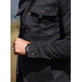 thumbnail image 5 of Fexilor Men's Flannel Lined Jacket, Plaid Brushed Lining, Cowboy Western Twill Outdoor Shirt Jacket, 5 of 7