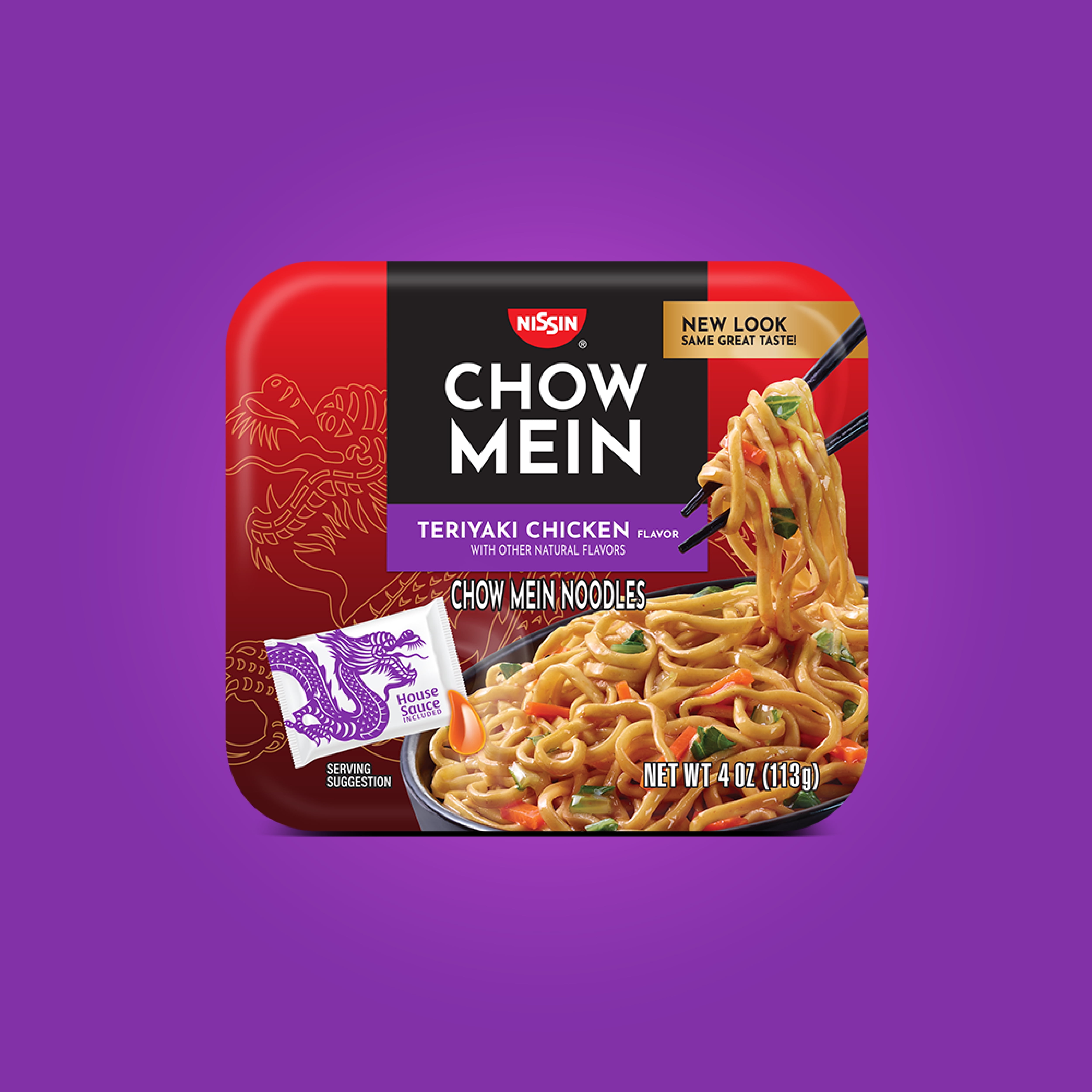 Nissin Original Premium Teriyaki Chicken Flavor Chow Mein Noodles