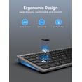thumbnail image 2 of TECKNET BASICS 2.4G Small Wireless Keyboard, Compact Mini Design with Media Hotkeys & 12-Month Battery Life for PC, Desktop, Laptop, Smart TV - Grey, 2 of 6