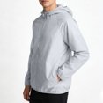 thumbnail image 5 of Ceisia Sun Protection Jacket Men's Thin Breathable Summer Sun Protective UV Protection Plus Size Ice Silk Outdoor Sports Windbreaker Jacket Gray XL Gifts for Father, 5 of 9