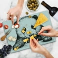 thumbnail image 4 of Panda Cutting Board, Panda Bear Illustration Sketch Style Art Nature Wild Animals Theme, Decorative Tempered Glass Cutting and Serving Board, Large Size, White Black, by Ambesonne, 4 of 5