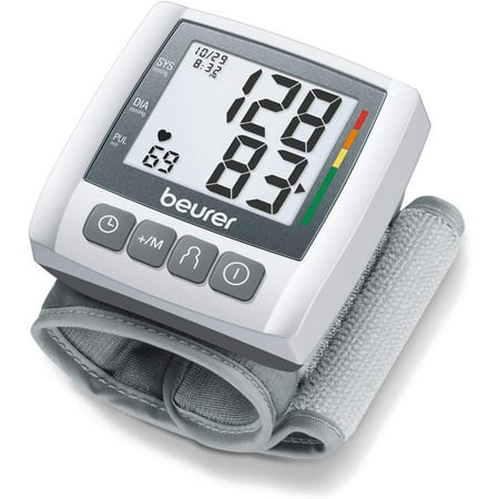 Beurer Wrist Blood Pressure Monitor, Fully Automatic Accurate Readings, Adjustable Wrist Cuff, Clear LCD Display with Irregular Heartbeat Detection,