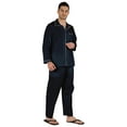 thumbnail image 2 of Inkmeso Men's Cotton PJs Solid Sleepwear Lounge Wear Top & Bottom Pajama Set, 2 of 7