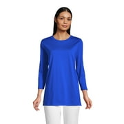 Lands' End Women's Petite 3/4 Sleeve Supima Cotton Crewneck Tunic