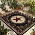 thumbnail image 2 of Outdoor Rug 5x7 ft Farmhouse Star Western Waterproof Outdoor Patio Rug Mat Non Slip Outside Area Rugs Carpet for RV,Camping,Porch,Deck,Pool,Balconybackyard,Brown Rustic, 2 of 9