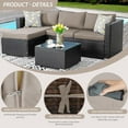 thumbnail image 6 of DTTRA Patio Cushion Covers Replacement, Waterproof Outdoor Cushions Slipcovers with Ties, Washable Wicker Rattan Sectional Sofa Couch Cover Set with Zipper, 6 of 8