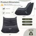 thumbnail image 5 of Walsunny Bean Bag Chair Memory Foam Bean Bag Sofa, Caterpillar Sofa, Lazy Sofa Chair Floor Sofa Couch Single Lounge Chair for Living Room, Bedroom, Office, Dorm, Black, 5 of 8